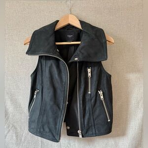 SMYTHE 100% Leather Moto Silver Hardware Vest - 6